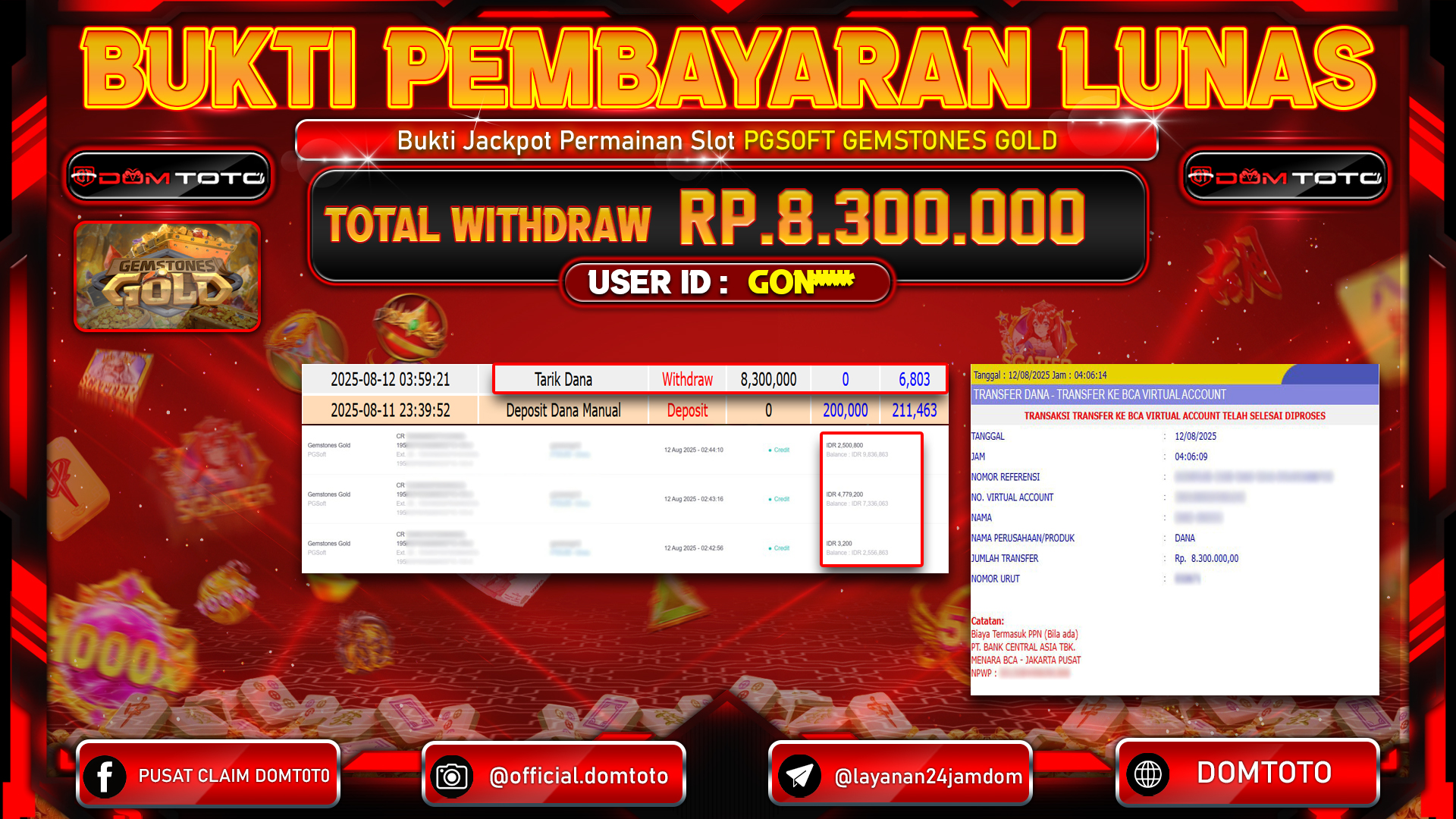 JACKPOT SLOT GEMSTONES GOLD   12 AGUSTUS  2025